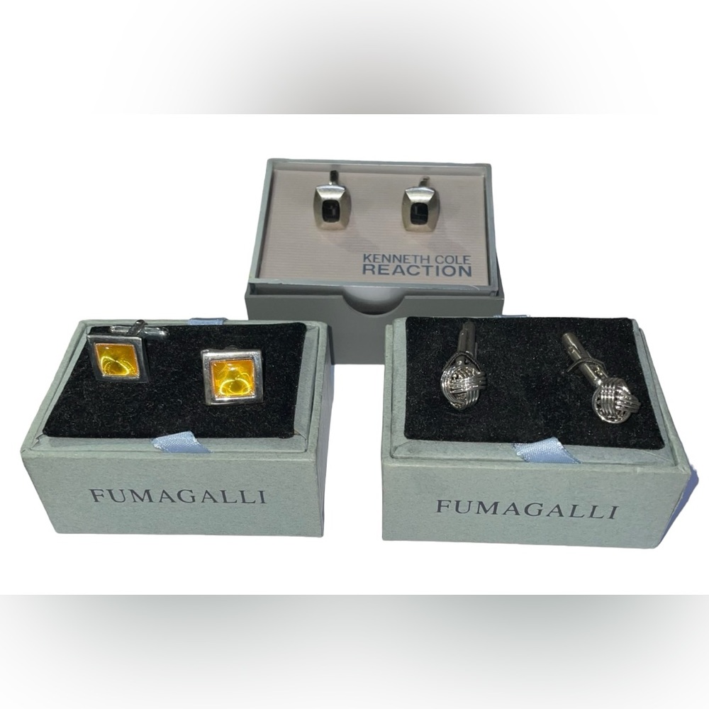 Cufflinks Lot Of  3 Boxed Sets Kenneth Cole Fumagalli
